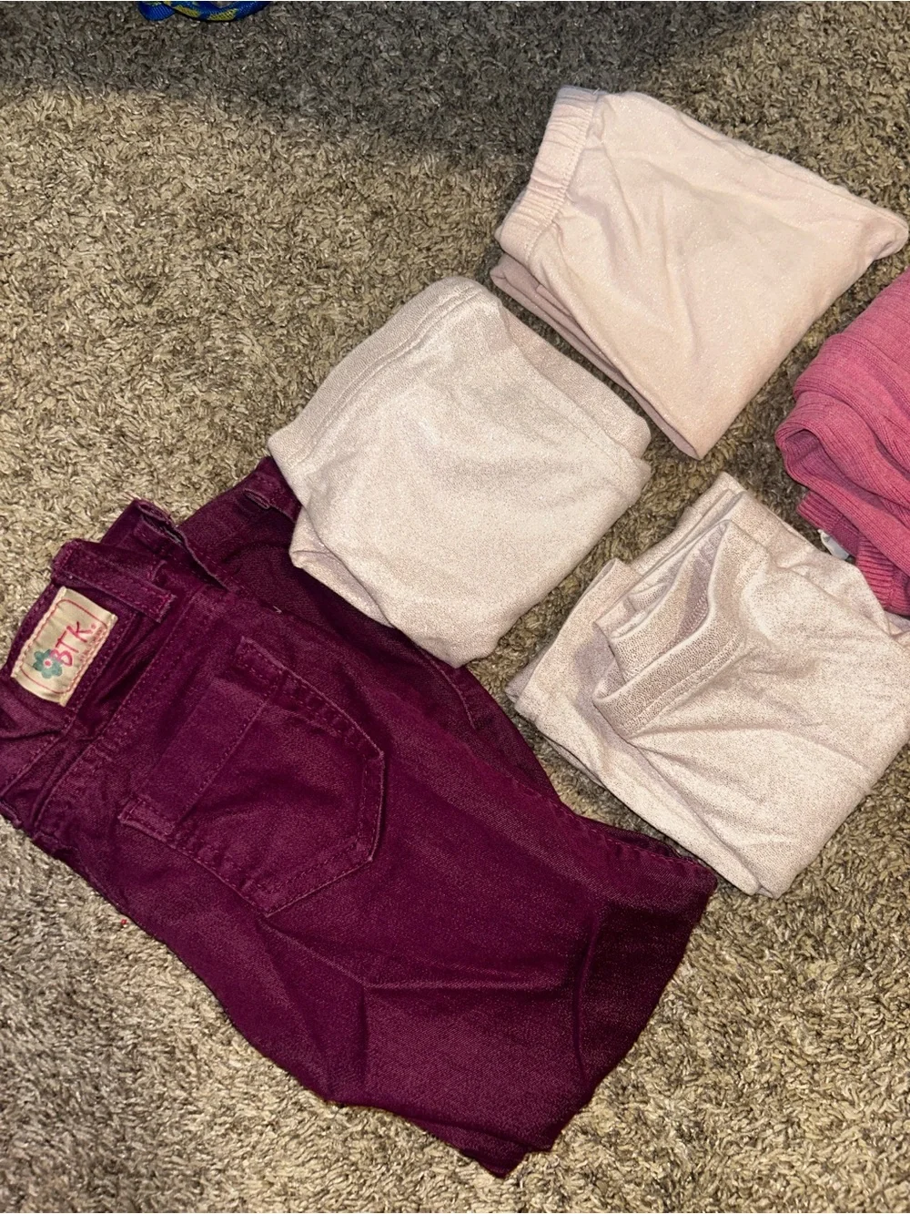 Gymboree Girls Burgundy and Pink Assorted Leggings Set